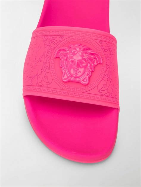 versace medusa crystal slides|Versace baroque medusa slide.